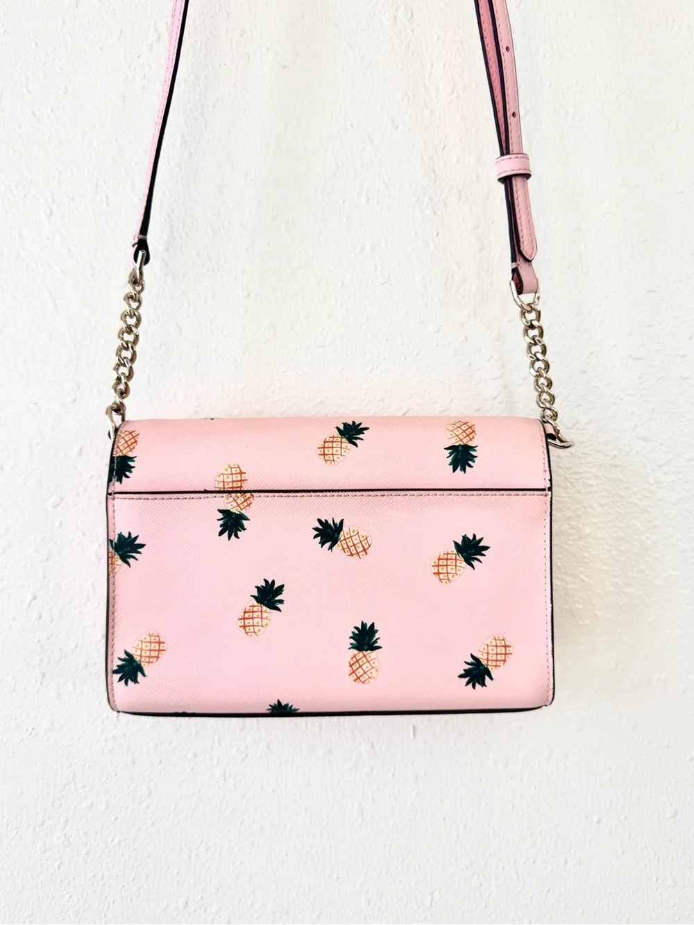 Kate Spade New York Staci Pineapple Crossbody Bag Pink Saffiano Leather